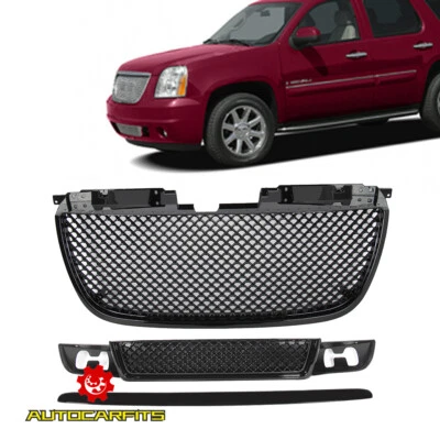 Fit GMC Yukon XL Denali 1500 2500 07-14 Front Upper Lower Grille&Hood Trim 3Pcs Foto 1 de 4