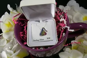 Hershey Kiss Sterling Silver Swarovski Crystal Necklace Hello Gorgeous Cup - Picture 1 of 7