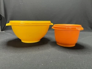 Tupperware - 2 cuencos de servalier - amarillo 836 y naranja 886 contenedores de almacenamiento - Imagen 1 de 7
