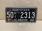 1966 Alabama State License Plate Marshall County 50 Heart Of Dixie