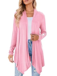 Women's Casual Front Open Cardigan Long Sleeve Lightweight Cardigan Sweaters NEW - Picture 1 of 14