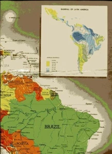 ANTONIO PETRUCCELLI vintage map Latin America 2-sided color circa 1945 - Picture 1 of 2