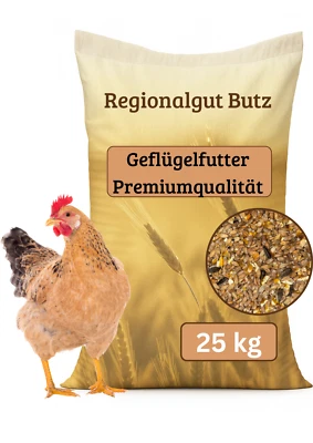 Geflügelfutter 25 Kg für Hühner, Enten, Fasane, Gänse, Tauben - Premiumqualität - Bild 1 von 4