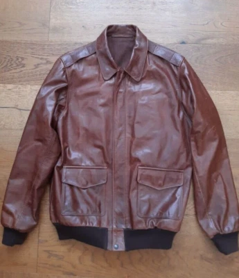 A2 California Aviation Leather LA USAF Flight Jacket Pilot archive Russet 42L  - Image 1 of 4