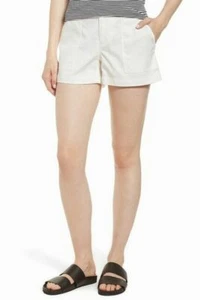 Nordstrom Signature L19750 Women's White Chino Utility Shorts Size 18 - Picture 1 of 3