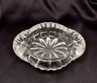 Vintage 4" Cigarette Ashtray Clear Thick Glass Oval Mid Century Smoking Decor