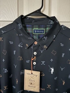 NEW! William Murray Men’s Large Black Titos Vodka Short Sleeve Golf Shirt NWT - Picture 1 of 11