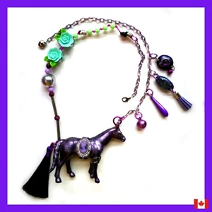 Horse Necklace Pendant Animal Pet Jewellery Magic Jewelry Equestrian Cameo Jewel - Picture 1 of 24