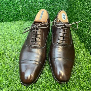 Salvatore Ferragamo Mens Brown Cap Toe Oxfords Sz US10.5 UK9.5 Lace Up - Picture 1 of 12