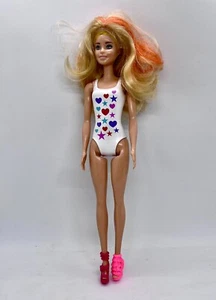 MATTEL BARBIE DOLL COLOR REVEAL Stars Hearts White Suit Blonde Orange WIG 2019 - Picture 1 of 3