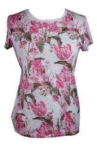 Inc International Concepts Pink Multi Cap-Sleeve Embellished T-Shirt S - Picture 1 of 3