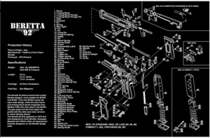 For Beretta 92 92SF pistol Gun Bench Cleaning Armorers Bench Gaming Mouse Mat - Picture 1 of 1