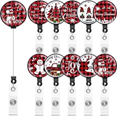 Carrete de insignia de Navidad retráctil de 10 piezas  Foto 1 de 4
