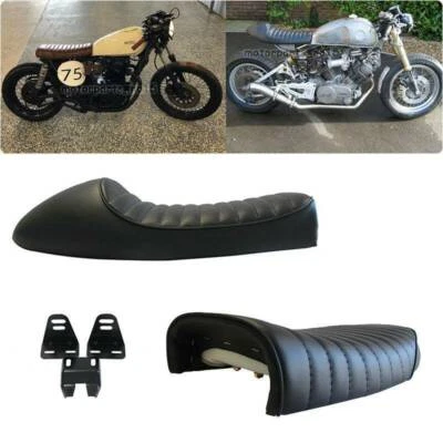 Custom Vintage Motorcycle Cafe Racer Seat Flat&Hump Saddle For Honda CB CG  CL - Image 1 of 4