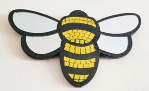 Biene Mosaik Wandbild, gelb & schwarz Deko, Wandbild, L33 x B18,8cm - NEU - Bild 1 von 9