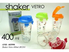 SHAKER IN VETRO TEMPERATO RESISTENTE E TRASPARENTE CON DOSATORE ML. 400 PZ.1