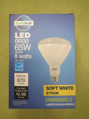 Single Earth Bulb Dimmable LED BR30 8W (~65W) Soft (Warm) White 670 Lumens - Image 1 of 4