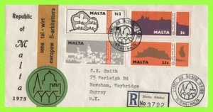 Malta 1975 European Architectural Heritage Year reg. Sliema First Day Cover - Picture 1 of 1