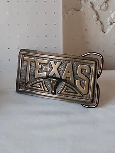 Vintage Texas Longhorn Messing Gürtelschnalle Herren Bergamotte - Bild 1 von 6