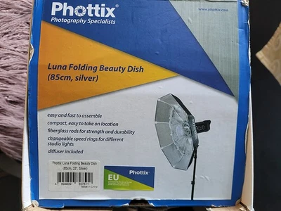 Phottix 85cm Luna Beauty Dish in silver with diffuser  in excellent condition - Image 1 of 4