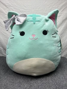 Neu mit Etikett Squishmallow 16 Zoll groß Tres'zure mintgrün gewebter Katze weiches Plüsch KellyToy - Bild 1 von 8