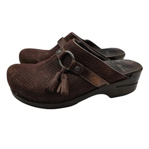 Dansko Shandi braune Damen-Pantolette Leder Schlangenmuster Größe EU 41 US 10-10,5 - Bild 1 von 8