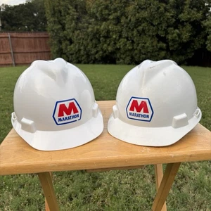 Juego de 2 cascos rígidos Marathon Petróleo Gas MSA V con suspensión mediana V-Guard - Imagen 1 de 13