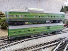 Triang green transcontinental coaches x 2 for OO gauge model train set