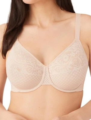 Wacoal Visual Effects Bra Sand Size 40C Underwired Full Cup Minimiser 857210 New - Image 1 of 4