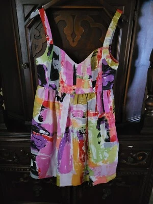 Mini Vestido Ali Ro Mujer 100% Seda Calidad S 10 Estampado Multicolor Cóctel Foto 1 de 4