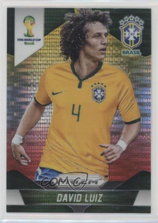 2014 Panini Prizm World Cup Yellow & Red Pulsar Prizms David Luiz #106