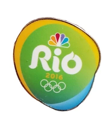 Pin de mídia olímpica 2016 NBC chapéu de lapela Rio de Janeiro Brasil marca de jogos logotipo em excelente estado usado - Imagem 1 de 3