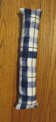 G & M CREATIONS Canvas catnip kicker stick blue plaid canvas-11" handmade cat toy-FREE ship