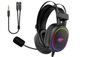 Auriculares para juegos Havit H2016D RGB estéreo sonido envolvente micrófono HD *usado* - Imagen 1 de 8