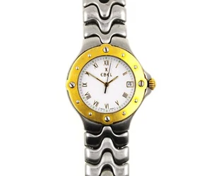 EBEL SPORTWAVE 36mm TWO TONE 18K GOLD & SS  MEN'S SWISS QUARTZ WRISTWATCH - Picture 1 of 7