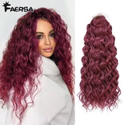 Wave Braiding Hair Extensions Crochet Braids Synthetic Hair Ombre Curly Blonde - Image 1 of 4