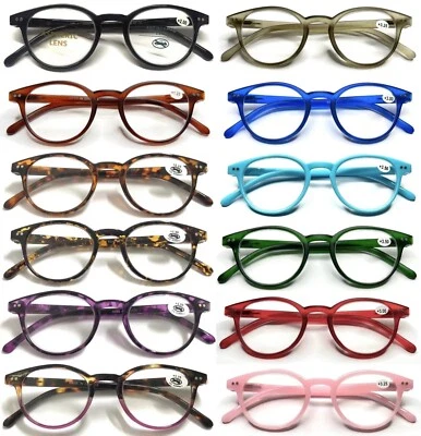 Quality Reading Glasses 0~+4.00 Round Retro Designed Frame Spring Hinge Arm L889 - Изображение 1 из 2