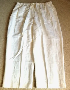 Womens Pants-AVENUE-off-white linen/rayon blend straight pull on elastic-26/28 - Picture 1 of 4