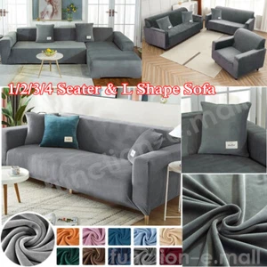 Funda protectora de sofá elástica de terciopelo para silla de sofá de 1 2 3 4 plazas - Imagen 1 de 105