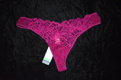 JOSIE NATORI Bordeaux Color Lace  Thong Underwear Women’s sz L NEW w/tag - Image 1 of 4