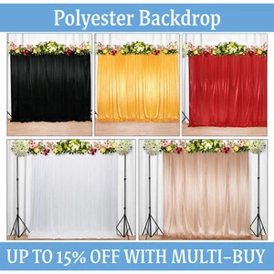 Fabric Backdrop Drapes Polyester Curtain Wedding Ceremony Party Window Decor - Picture 1 of 57