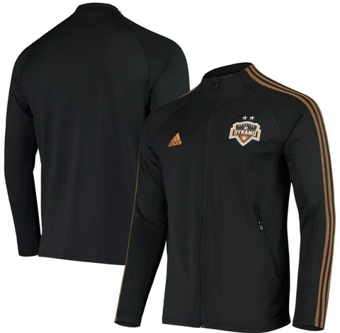 Adidas MLS Houston Dynamo Anthem Black Full-Zip Jacket Men's Size Medium NWT Cover