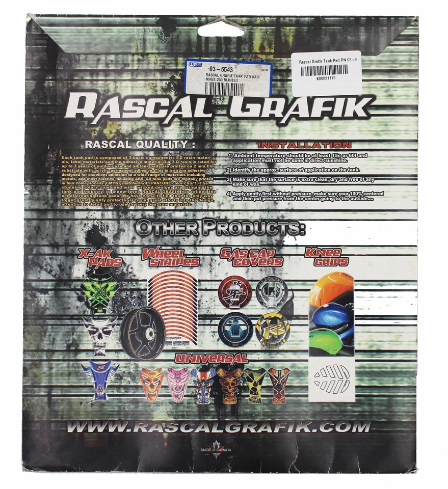 Rascal Grafik Tank Pad Part Number - 03-6543 - Image 1 of 2