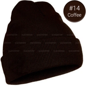Beanie Hat Cap Plain Knit Ski Skully Cuff Winter Warm Slouchy Men Women Solid CF - Picture 1 of 40