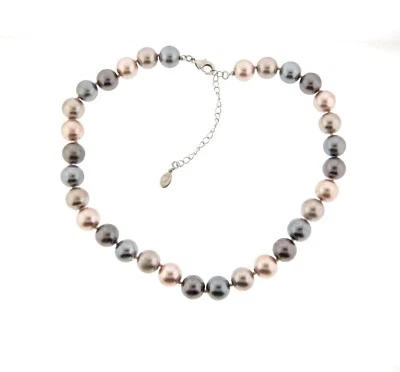 Collar Cookie Lee Gris Taupe Imitación Perla .5x16-18.5"  Foto 1 de 4