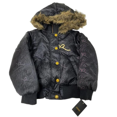 Rocawear черный пуховик пальто Kids девочка размер 5 средний - Изображение 1 из 4