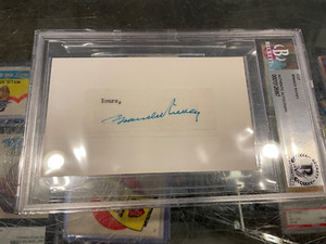 BRANCH RICKEY DODGERS PIRATES SIGNED 3X5 CUT AUTO BECKETT AUTHENTIC #3