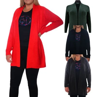 Evans Womens Open Cardigan Ladies Jumper knit Casual Long Sleeve Top Sweater - Image 1 of 4