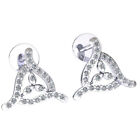 Genuine 0.1ct Round Cut Diamond Ladies Traingular Drop Earrings 18K Gold