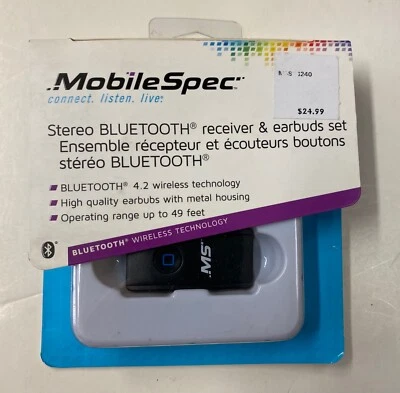 MobileSpec Stereo BLUETOOTH Receiver & Earbuds Set (MBS13240) - Image 1 of 4